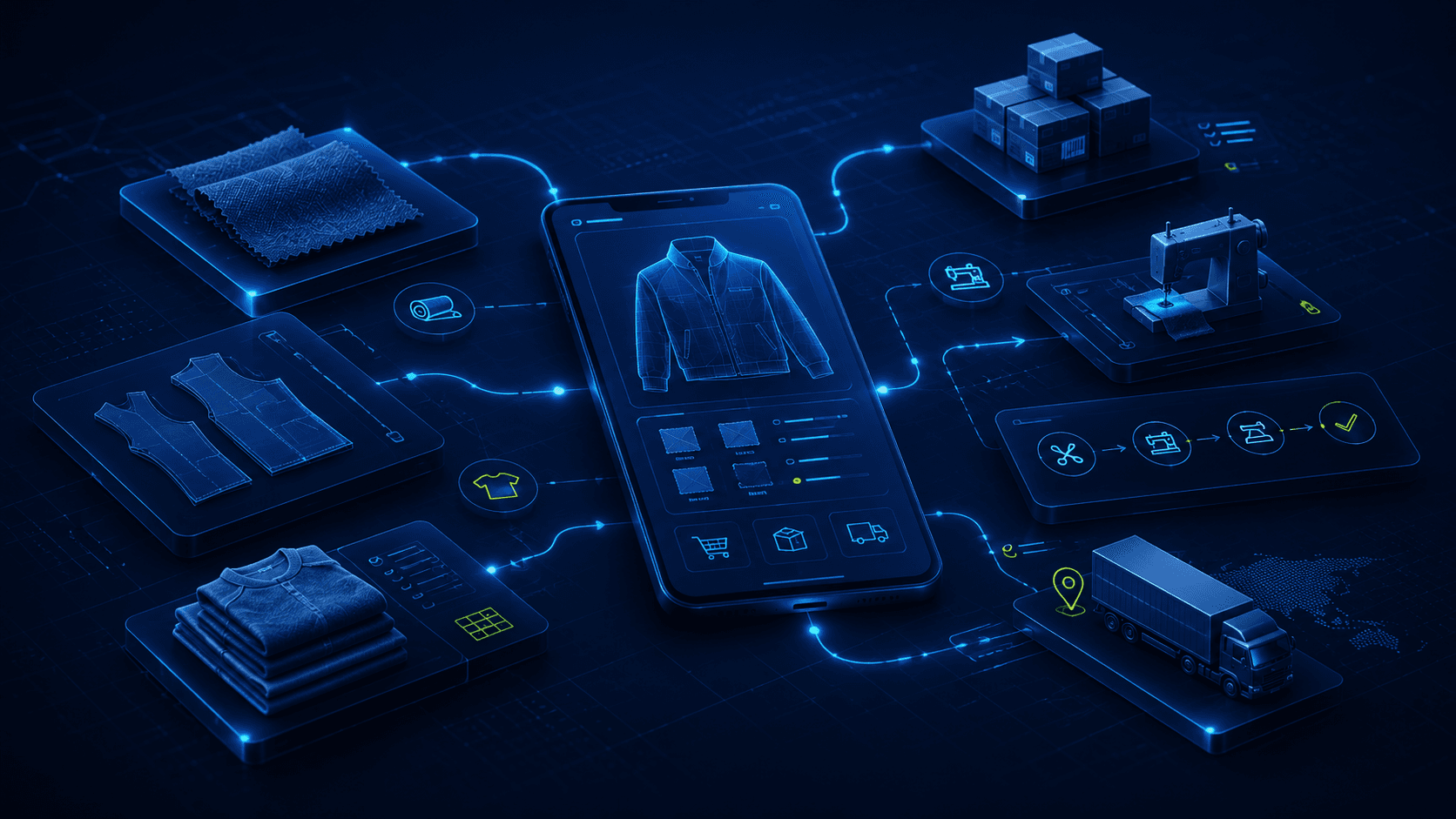 Cadena de suministro del sector moda conectada digitalmente