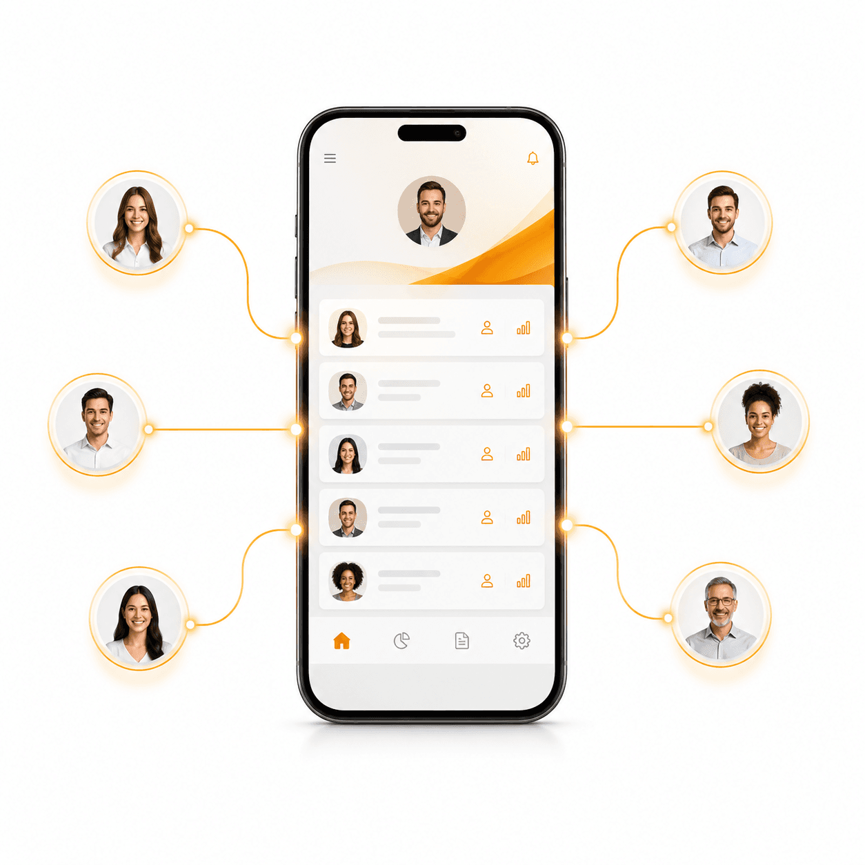 Portal de asesores CADI con red de clientes conectados